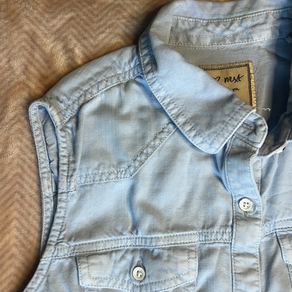 100% Tencel Soft Light Blue Sleeveless Shirt Dress 11-12y - Picture 5 of 8